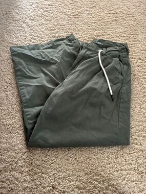 Old Navy Olive Green Drawstring Joggers with White Cord